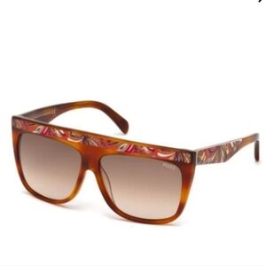 Emilio Pucci Sunglasses with Brown Lenses and Patterned Frame